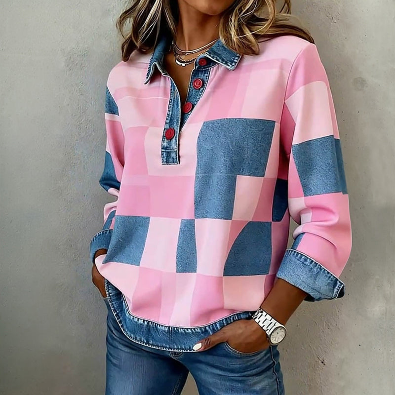 Kylie | Sweat-Shirt À Carreaux Vintage