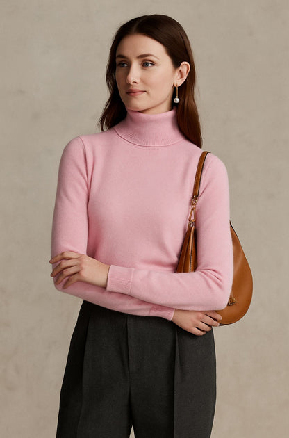 Léa | Pull à col roulé en 100% cachemire