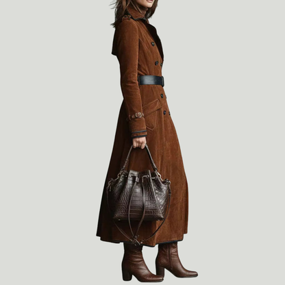 Nathalie | Trench en cuir suédé