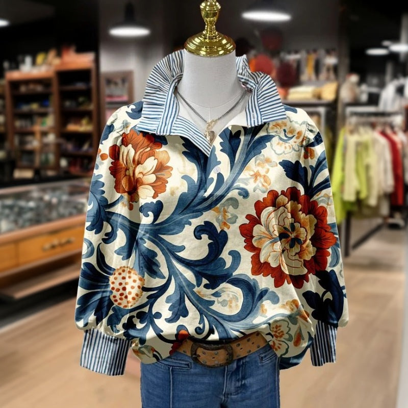 Blouse À Imprimé Floral Vintage
