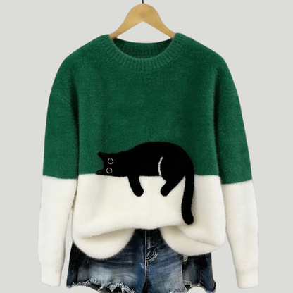 Lunea | Sweat Femme avec Motif de Chat
