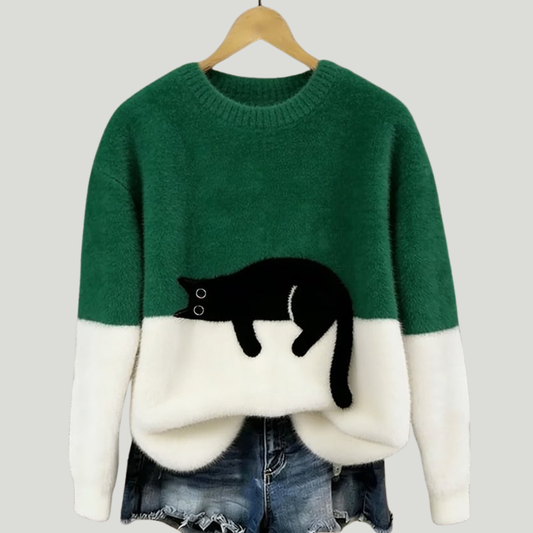 Lunea | Sweat Femme avec Motif de Chat