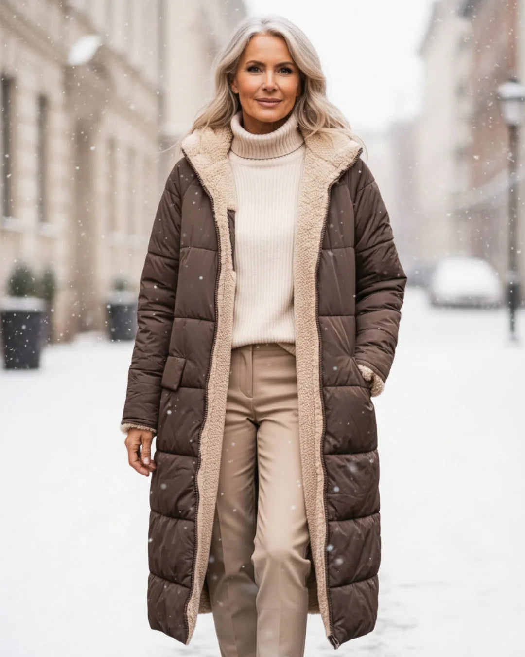 Layla | Manteau long élégant confort premium