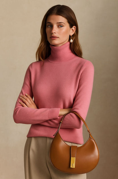 Léa | Pull à col roulé en 100% cachemire