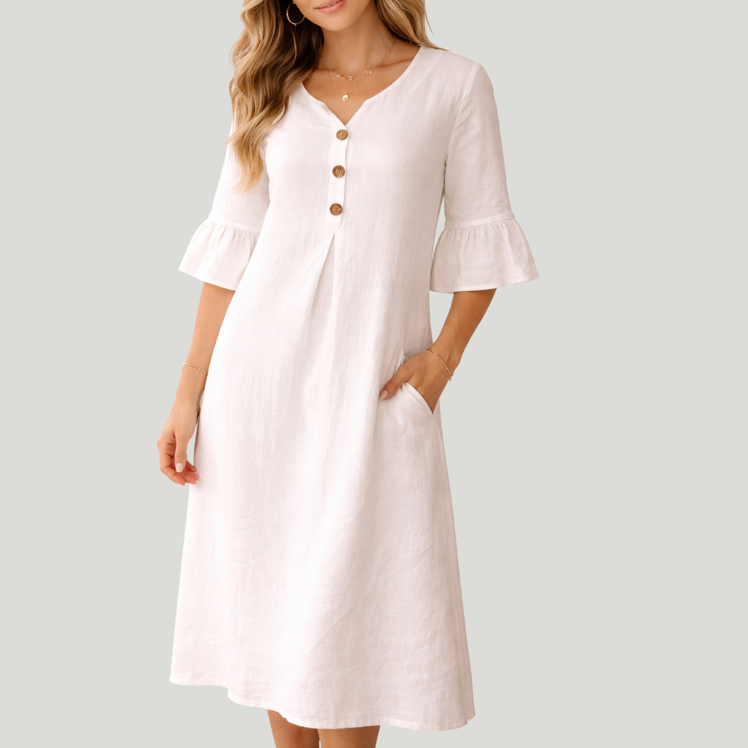 Dusty | Robe à manches en forme de feuille de lotus