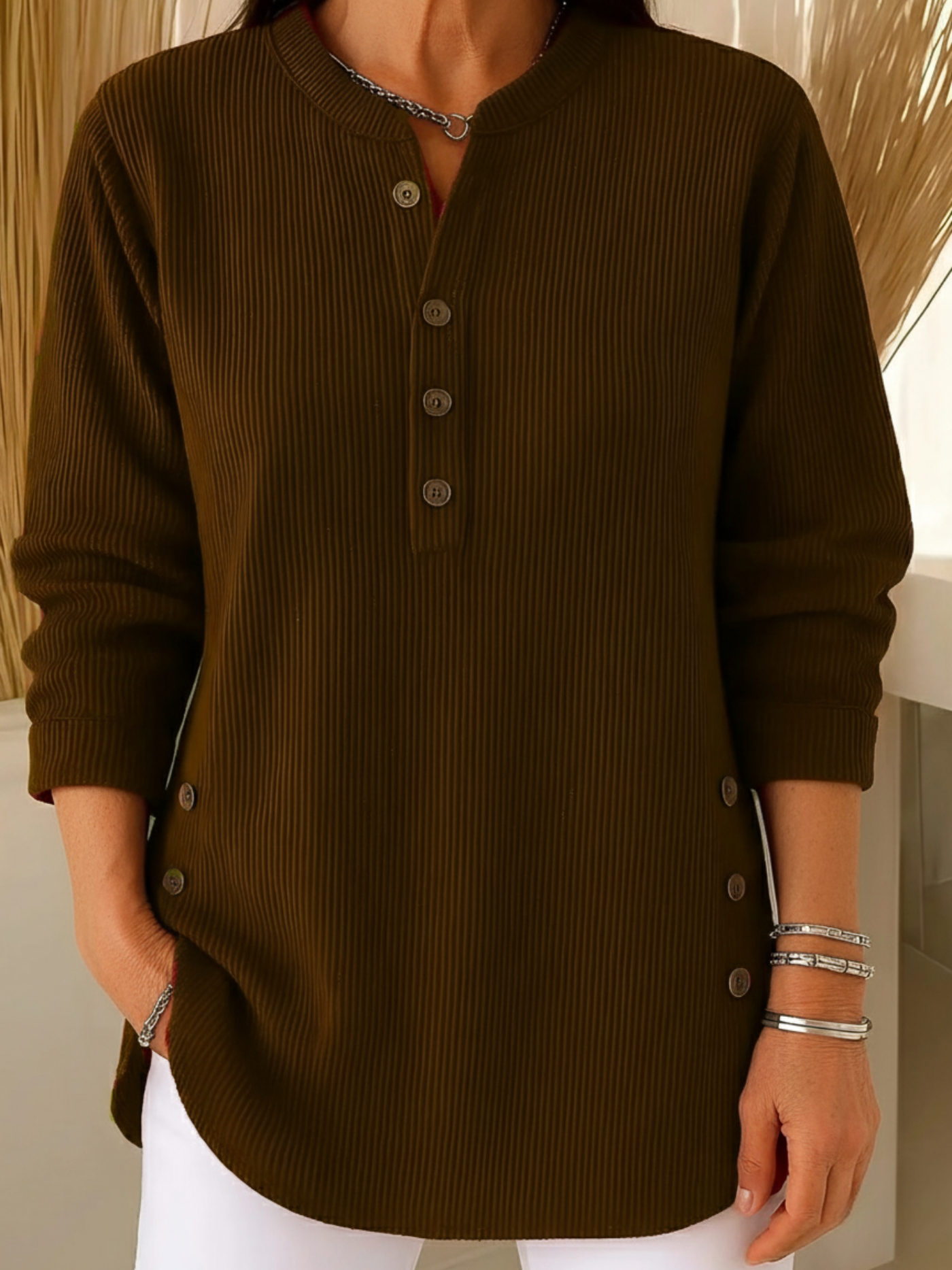 Emmy | blouse unie à manches longues