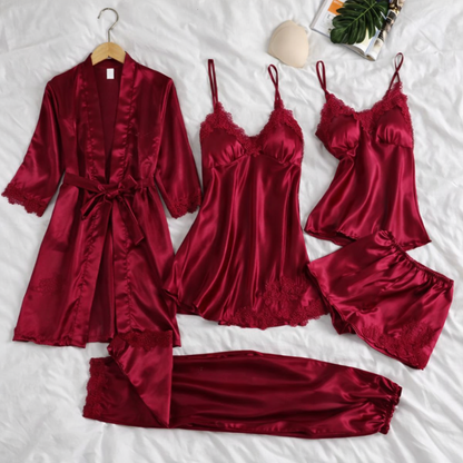 Bianca | Chemise de nuit sexy en soie 5 pièces