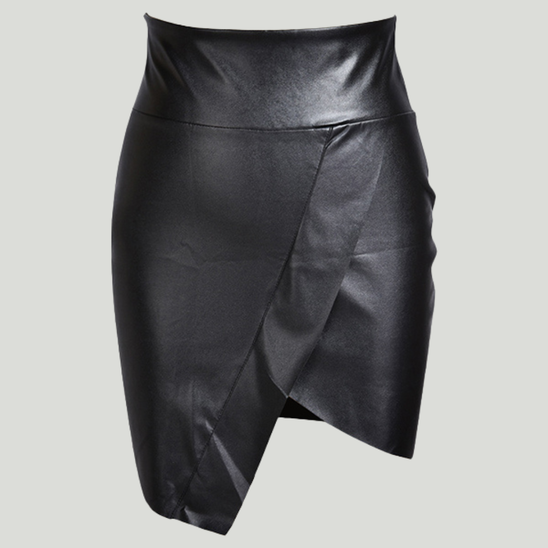 Anis | Mini-jupe en cuir vegan noir