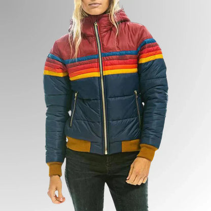 Vicky - Veste matelassée rayée style rétro