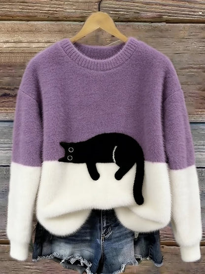 Lunea | Sweat Femme avec Motif de Chat