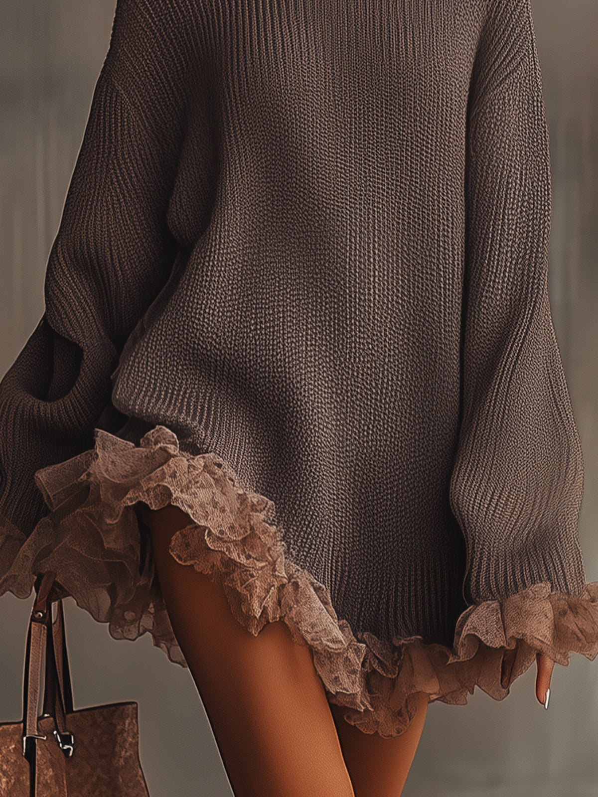 Maureen | Robe pull à volants — Douce, chaude & romantique