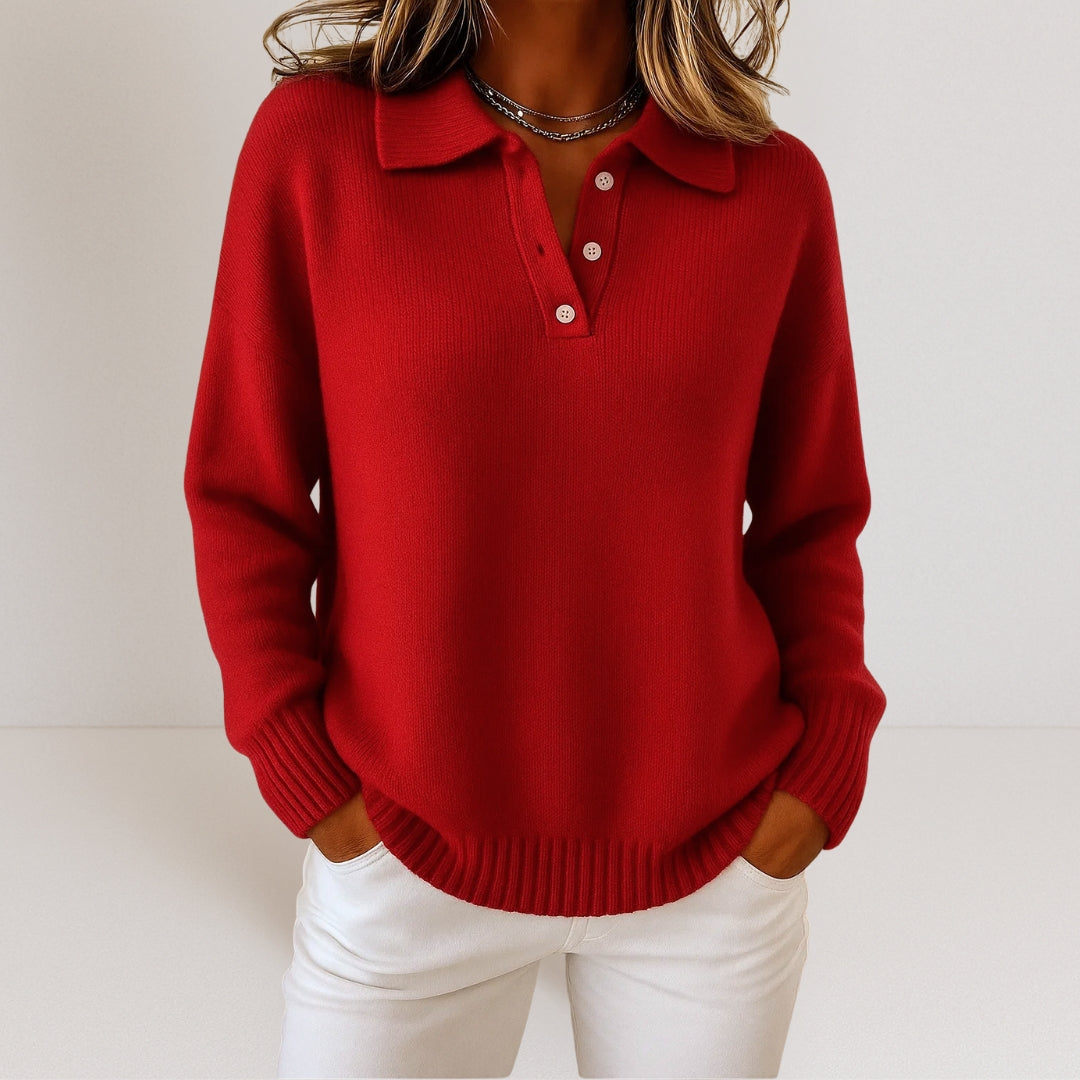 Olive | Pull doux avec col