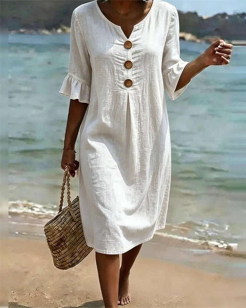 Dusty | Robe à manches en forme de feuille de lotus