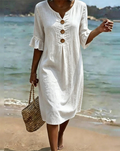 Dusty | Robe à manches en forme de feuille de lotus