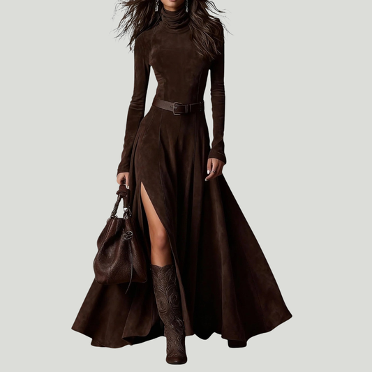 Marinucci | Robe longue en imitation daim