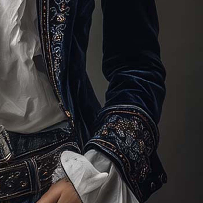 Federica | Veste Longue Vintage Velours Federica – Broderies Élégantes