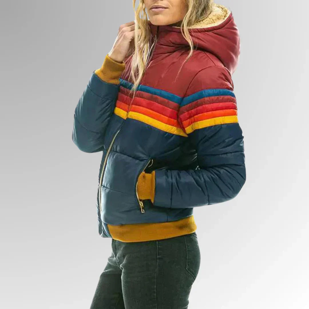 Vicky - Veste matelassée rayée style rétro