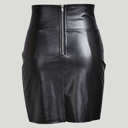 Anis | Mini-jupe en cuir vegan noir