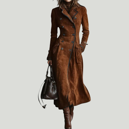 Nathalie | Trench en cuir suédé
