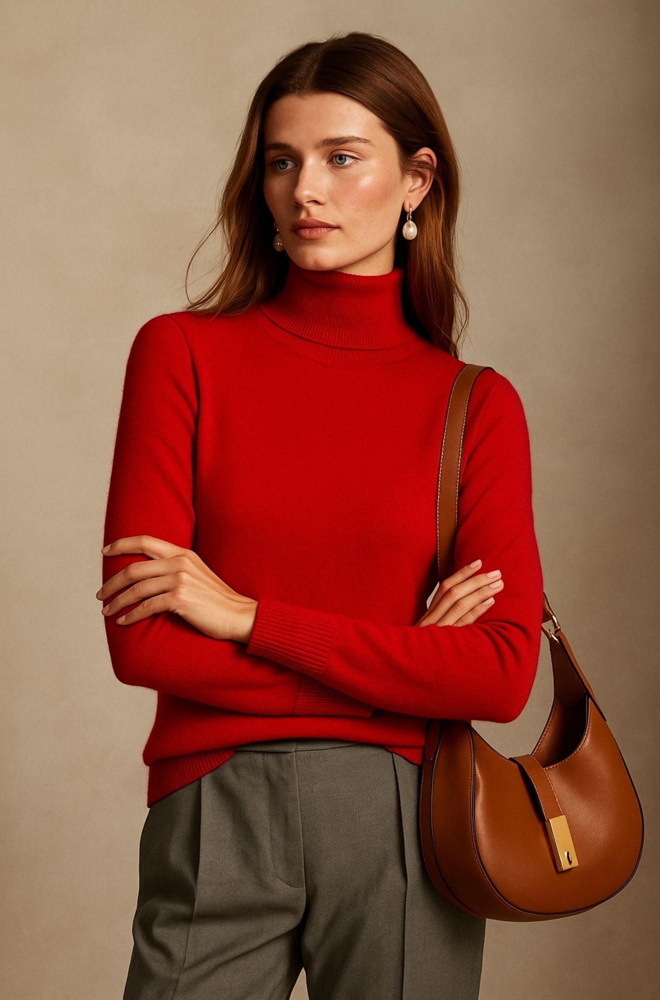 Léa | Pull à col roulé en 100% cachemire