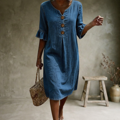 Dusty | Robe à manches en forme de feuille de lotus