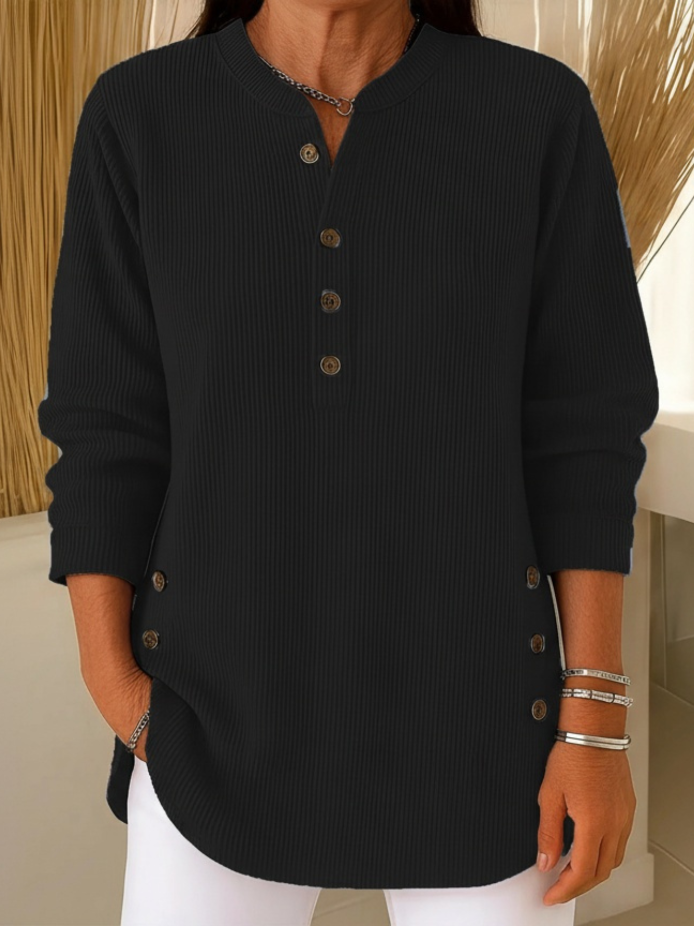 Emmy | blouse unie à manches longues