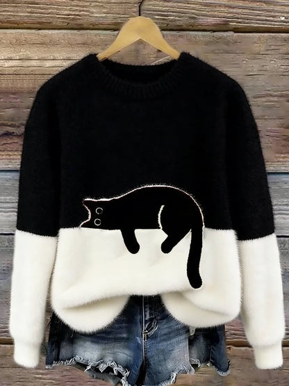 Lunea | Sweat Femme avec Motif de Chat