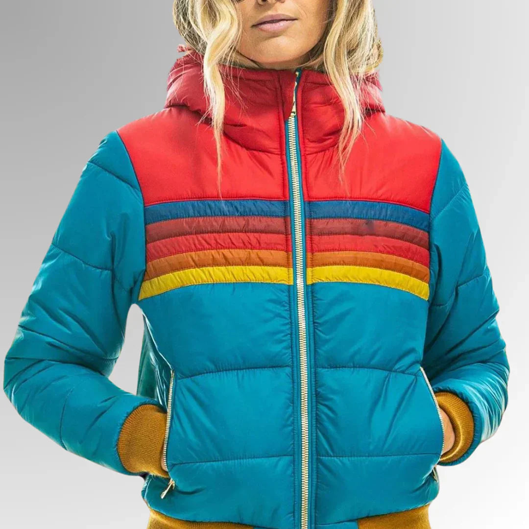 Vicky - Veste matelassée rayée style rétro