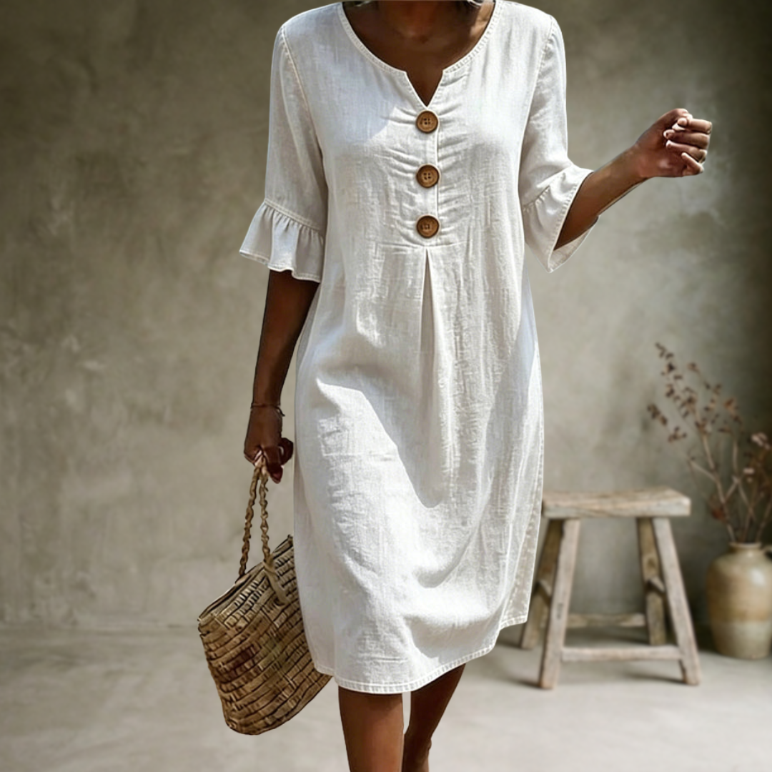 Dusty | Robe à manches en forme de feuille de lotus