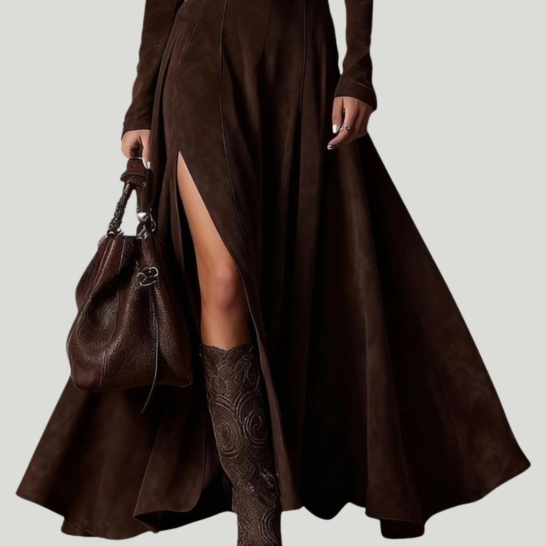 Marinucci | Robe longue en imitation daim