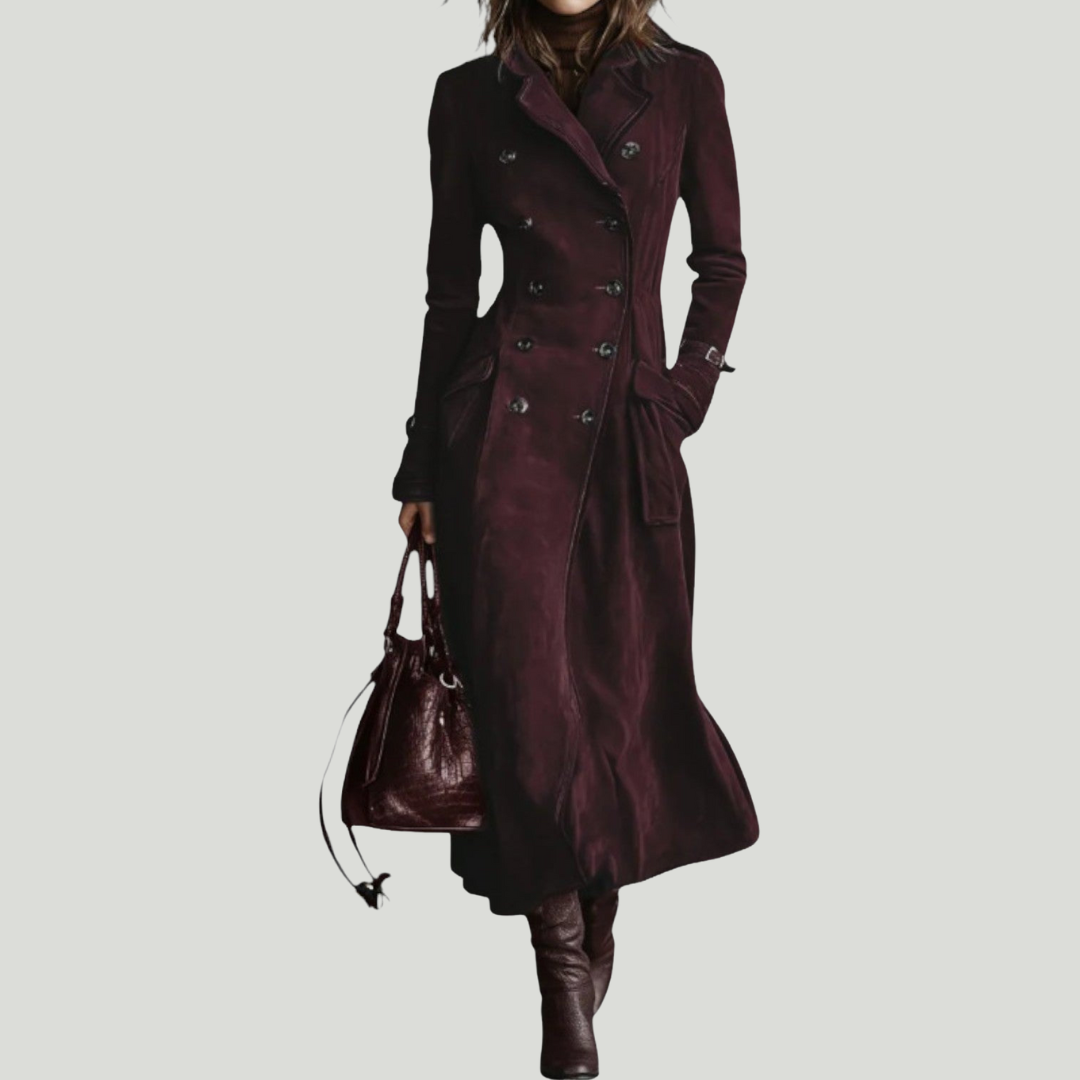 Nathalie | Trench en cuir suédé