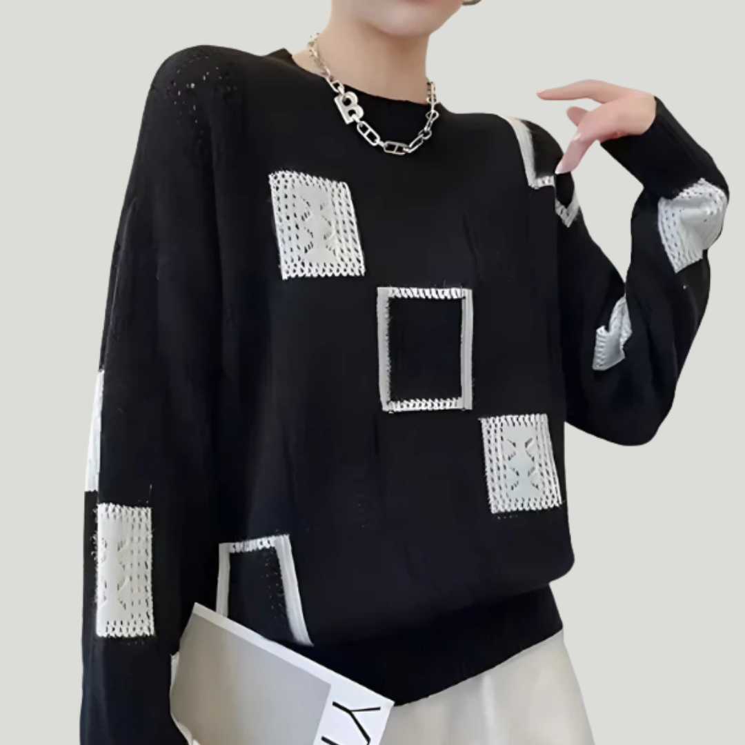 Blandine | Pull Motifs Géométriques Chic