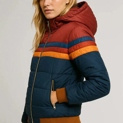 Vicky - Veste matelassée rayée style rétro