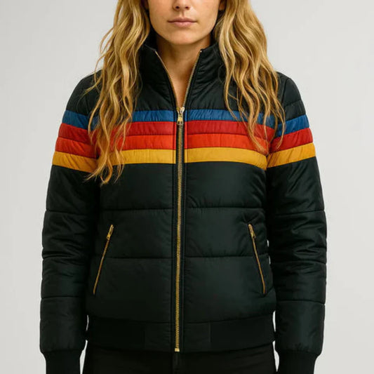 Vicky - Veste matelassée rayée style rétro