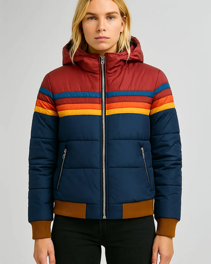 Vicky - Veste matelassée rayée style rétro