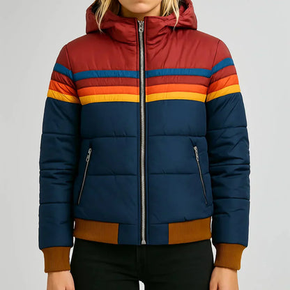 Vicky - Veste matelassée rayée style rétro