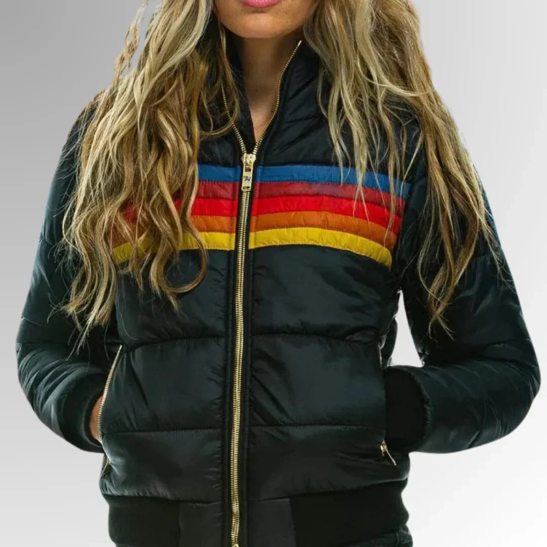 Vicky - Veste matelassée rayée style rétro