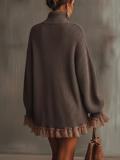 Maureen | Robe pull à volants — Douce, chaude & romantique