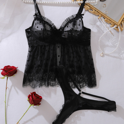 Rose | Ensemble Top en Mesh Sensuel & Slip