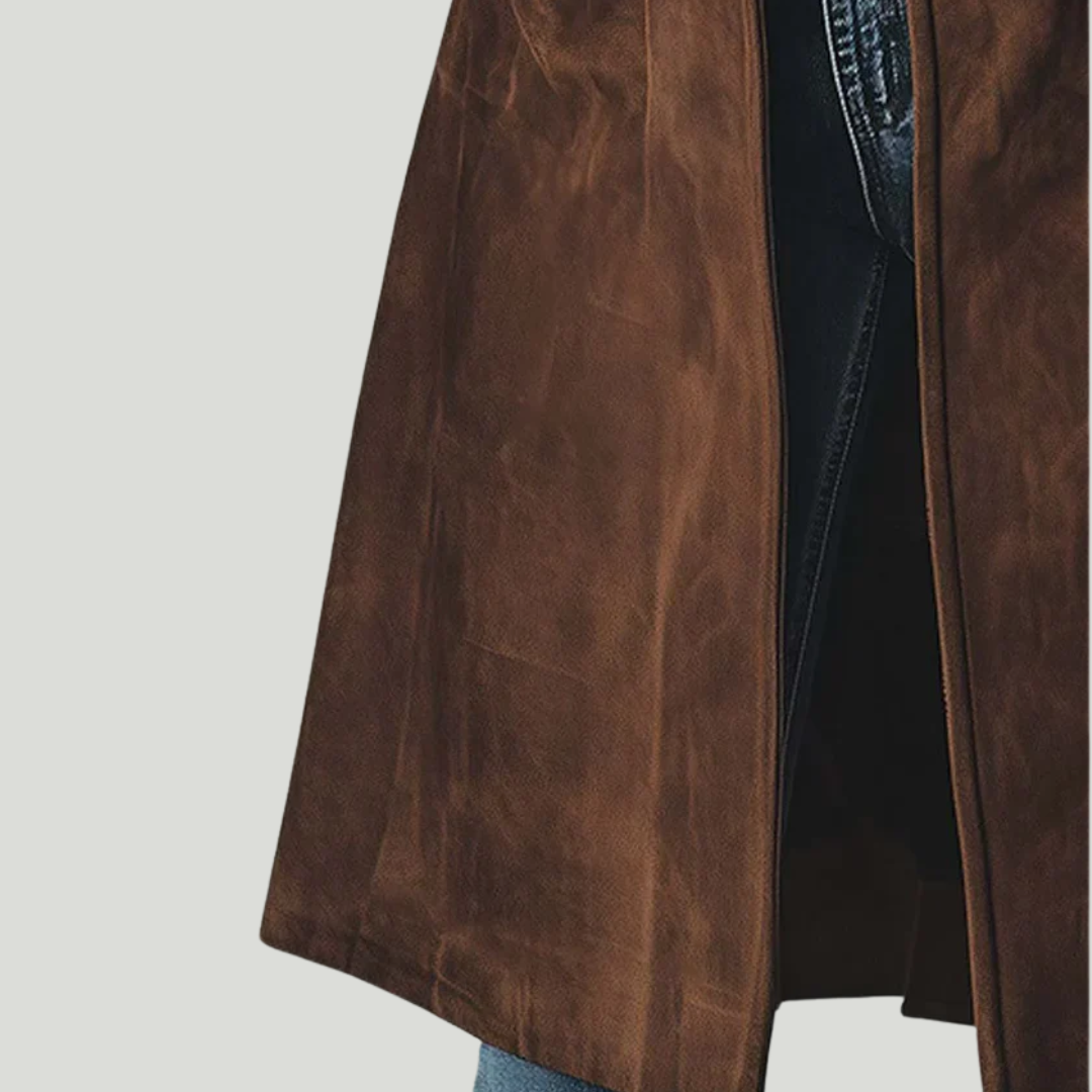 Sue | Manteau Élégant à Texture Suédée