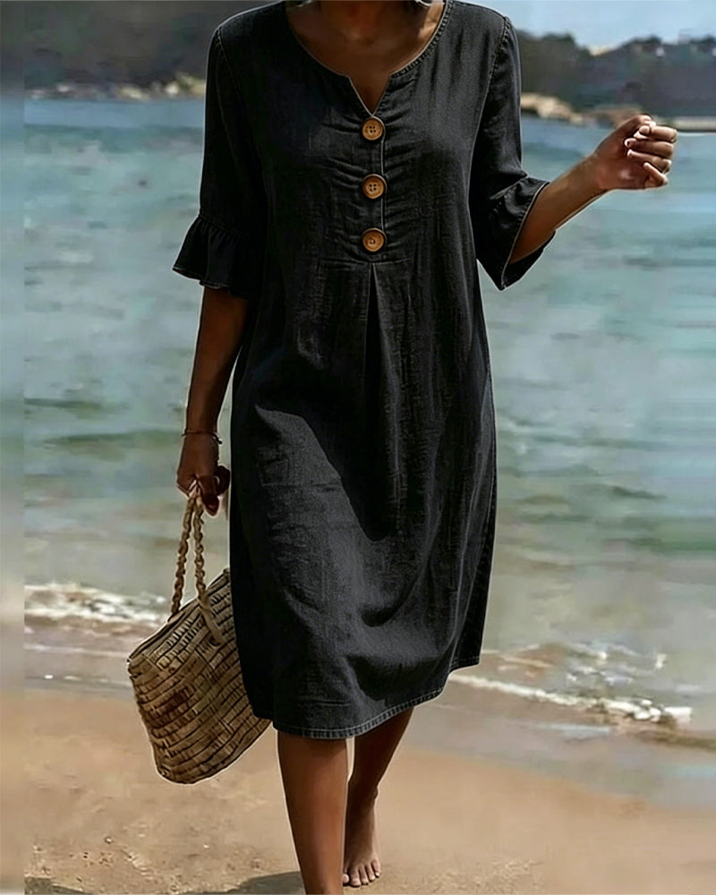 Dusty | Robe à manches en forme de feuille de lotus