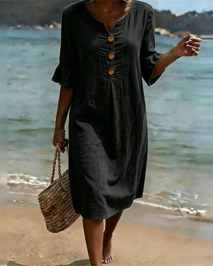Dusty | Robe à manches en forme de feuille de lotus