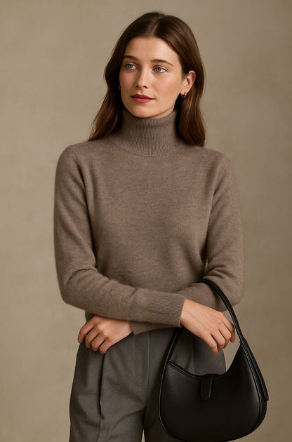 Léa | Pull à col roulé en 100% cachemire