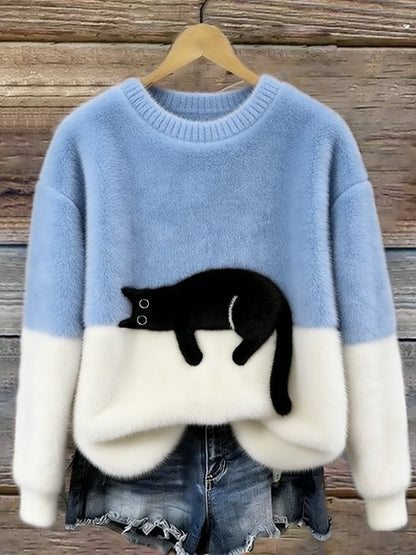 Lunea | Sweat Femme avec Motif de Chat