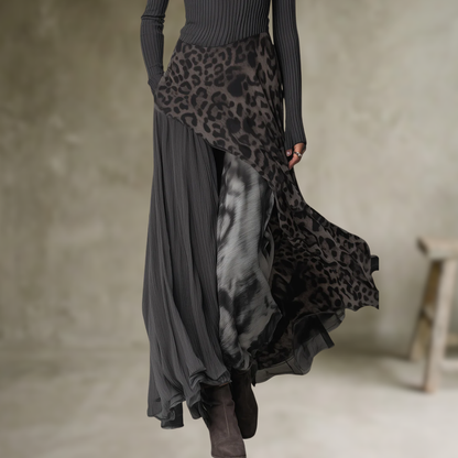 Kema | Longue robe avec élégant imprimé léopard