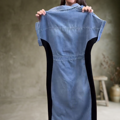 Julce | Robe décontractée en patchwork de denim
