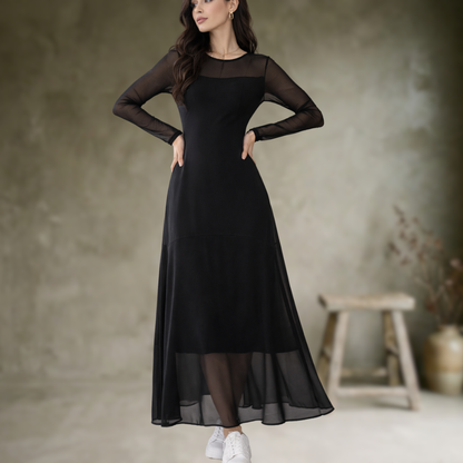 Leone | Robe longue en tulle noir