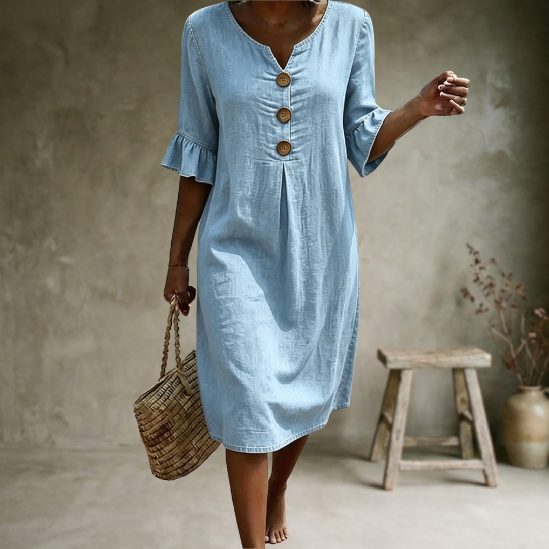 Dusty | Robe à manches en forme de feuille de lotus