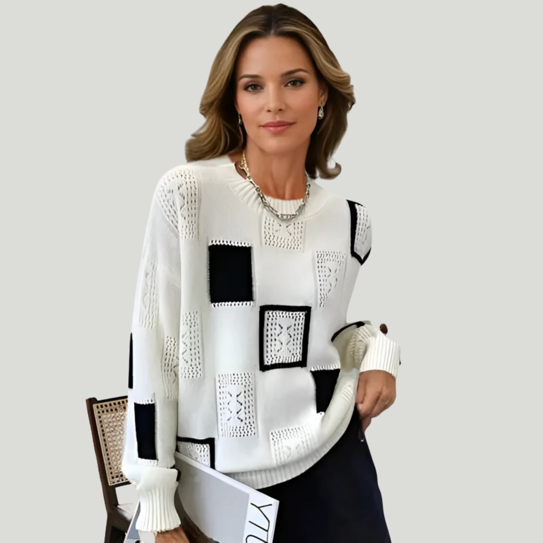 Blandine | Pull Motifs Géométriques Chic