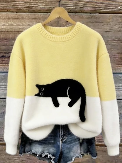 Lunea | Sweat Femme avec Motif de Chat